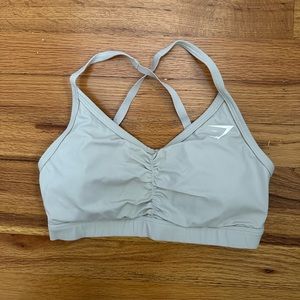 Gymshark Gray Ruched Sports Bra